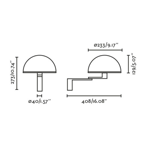 DOME BLACK ARM WALL LIGHT 1XE27 Faro Barcelona 1-FR29912
