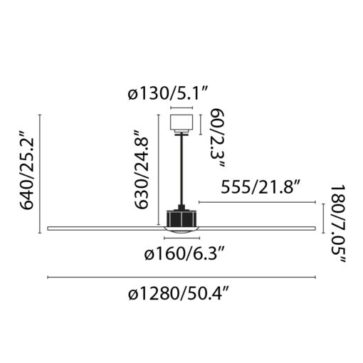 JUST FAN M Ø1280 BLACK 3B NEGRAS 3000K Faro Barcelona 1-FR321001N