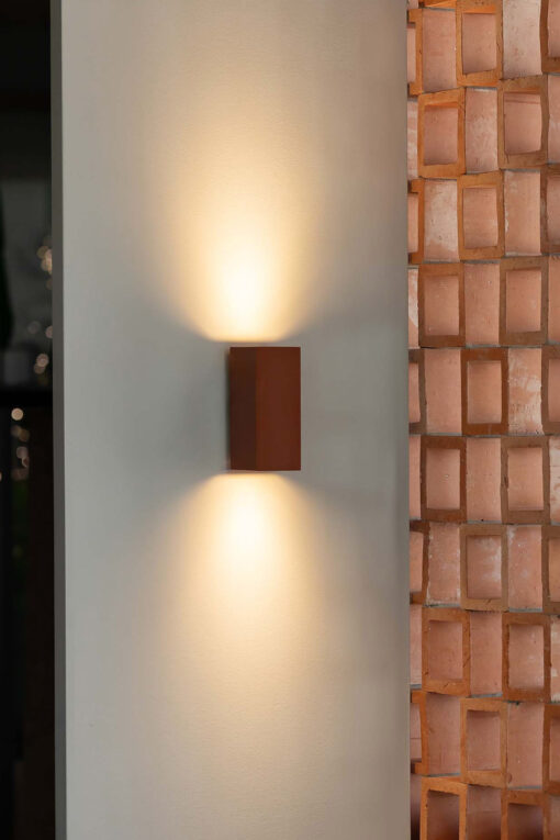 LUNE SMOOTH TERRACOTTA SQUARED WALL LIGHT 2xGU10 Faro Barcelona 1-FR40549