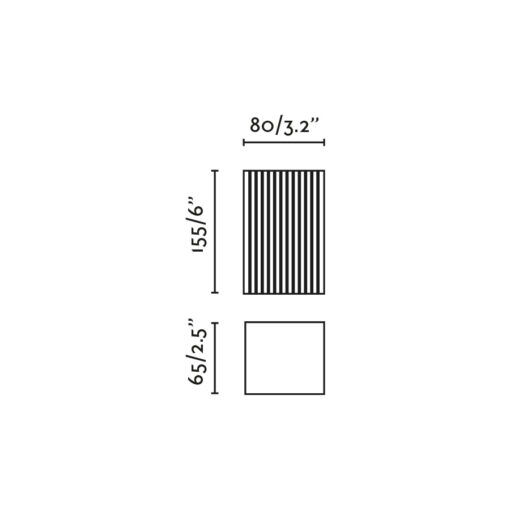 LUNE SQUARED GREY STRIPED WALL LIGHT 2xGU10 Faro Barcelona 1-FR40567