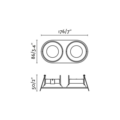 GAS BLACK RECESSED LAMP 2L GU10/MR16 Faro Barcelona 1-FR43421