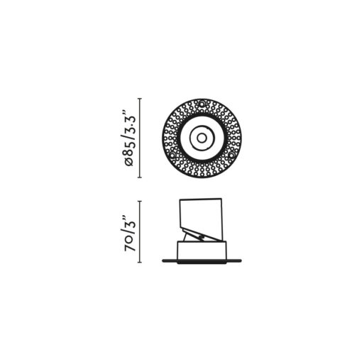 LOX RECESSED ADJUSTABLE TRIM WHITE 5-9W2700K 36 Faro Barcelona 1-FR43884
