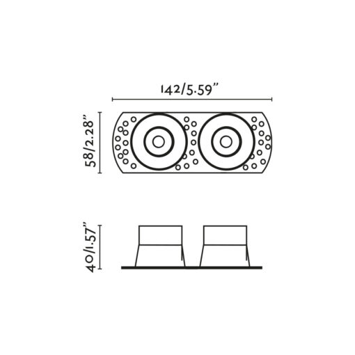 FLIC 2L TRIM.ORI. ADJUSTABLE RECESSED BLACK GU10 Faro Barcelona 1-FR44113