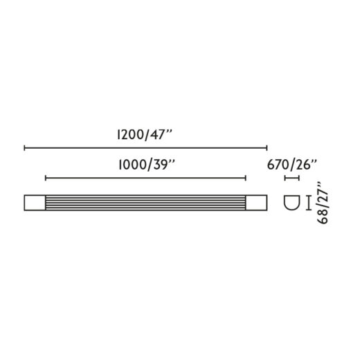 KIVA 1200 WALL LAMP BLACK LED 18W 2700K Faro Barcelona 1-FR62837