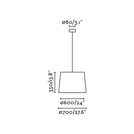 SAMBA 700 PENDANT LAMP SIMPLE BLACK SCR. BEIGE 3xE Faro Barcelona 1-FR64329-154
