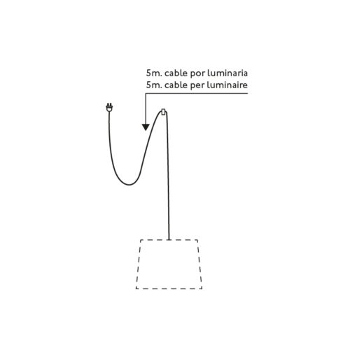 SAMBA 700 PENDANT LAMP CON CLAVIJA BLACK SHADE BEI Faro Barcelona 1-FR64331-154