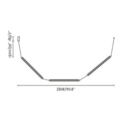 LUMINA 600 3L COL CURVEDED BLACK LED 36W 2700K DAL Faro Barcelona 1-FR64652-211D