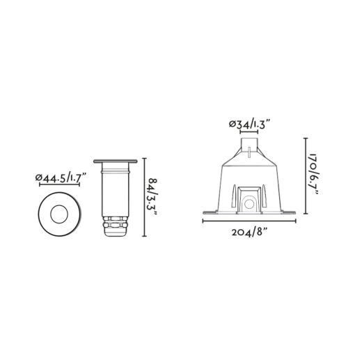 NOK RECESSED IRON IN Ø44,5 LED 3W 4000K 30º 24V Faro Barcelona 1-FR70443