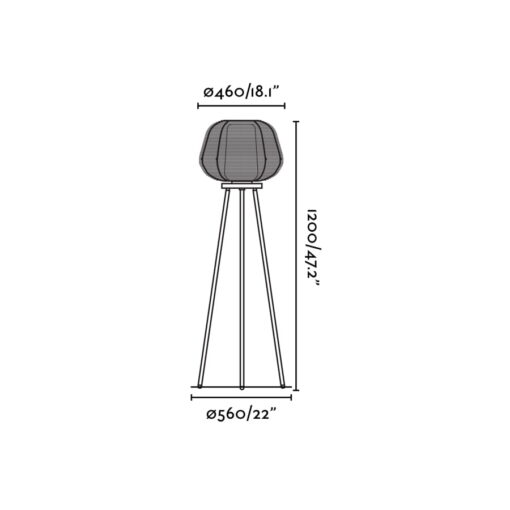 NARA FLOOR LAMP BLACK 1xE27 Faro Barcelona 1-FR72103-156