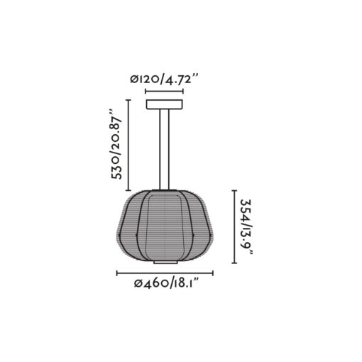 NARA SUSPENDED FIX H500 RUST BROWN 1xE27 Faro Barcelona 1-FR72110-157
