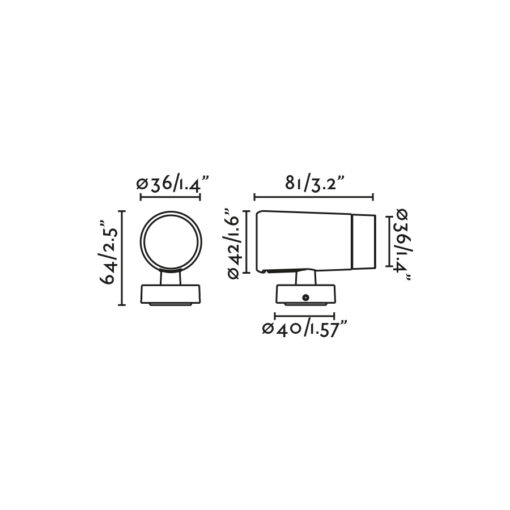 PUK PROJECTOR BLACK Ø36 LED 4W 2700K 40° 24V Faro Barcelona 1-FR75300-223
