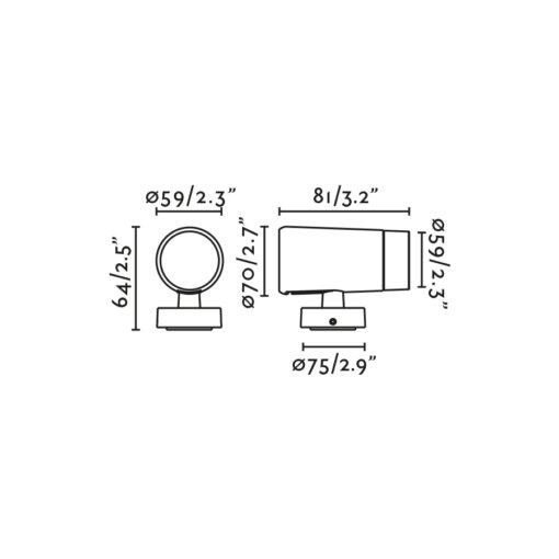 PUK PROJECTOR BLACK Ø59 LED 12,5W 3000K 30° Faro Barcelona 1-FR75302-232