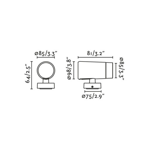 PUK PROJECTOR BLACK Ø85 LED 25W 2700K 50° Faro Barcelona 1-FR75303-223