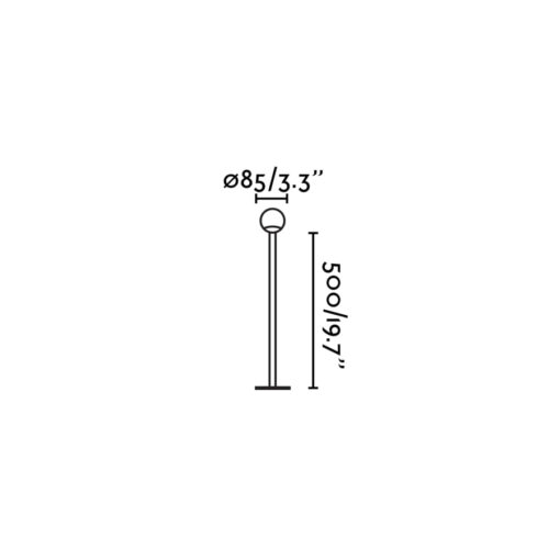 CUCA 500 BOLLARD BLACK LED 3W 2700K 24V Faro Barcelona 1-FR75584