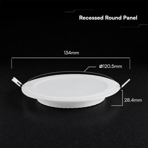 CCT LED Panel V-TAC Cree Chip 6W 630lm 3in1 Στρογγυλό Χωνευτό Φ12cm 6yrs Wty 78586VT