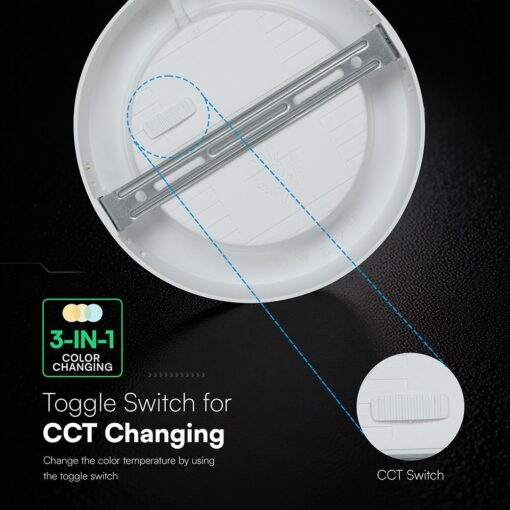 CCT LED Panel V-TAC Cree Chip 12W 1320lm 3in1 Στρογγυλό Χωνευτό Φ17cm 6yrs Wty 78616VT