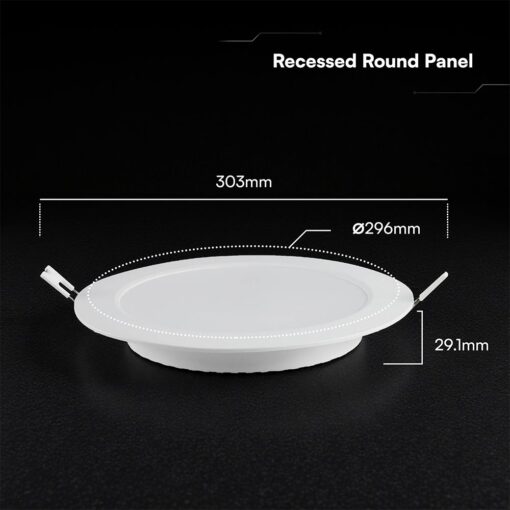 CCT LED Panel V-TAC Cree Chip 24W 2640lm 3in1 Στρογγυλό Χωνευτό Φ30cm 6yrs Wty 78676VT