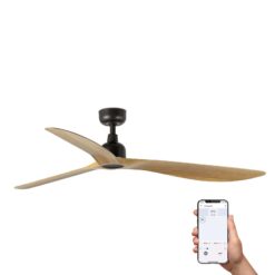 OUTWOOD L Ø1500MM BROWN 3 BLADES OAK IP44 TUYA Faro Barcelona 1-FR34360WT