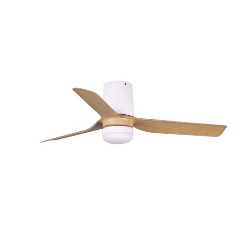 Faro Barcelona MINI PUNT TUB S Ανεμιστήρας Οροφής LED 10W 550lm Λευκό/Ξύλο  με DC Motor – Τηλεχειριστήριο 1-FR338331S