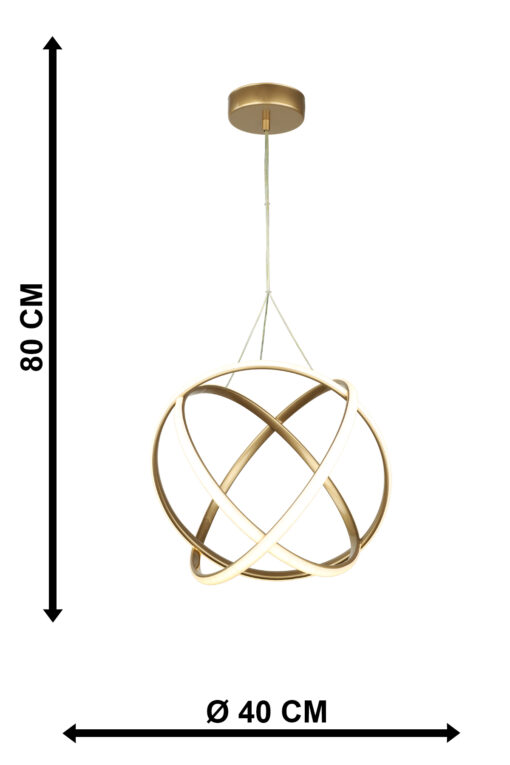 ATOMIC-40 GOLD LED 69W ΦΩΤΙΣΤΙΚΟ LED ΚΡΕΜΑΣΤΟ Heronia 01-0407HR