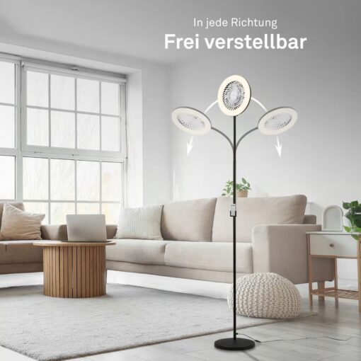 Briloner-Brilo 1663015BR Φωτιστικό Δαπέδου LED 13.8W + Ανεμιστήρας 4W RGBIC 3CCT Dimmable Μαύρο