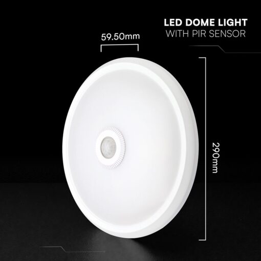 Φωτιστικό Οροφής LED 12W 6400K με Αισθητήρα PIR CREE Chip V-TAC VT-13-C 218096