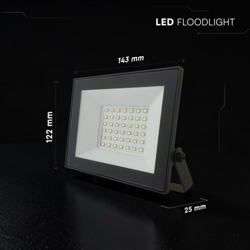 V‑TAC 23994VT Προβολέας LED 30W 6500K Αλουμίνιο Μαύρο 3000lm 110° IP65