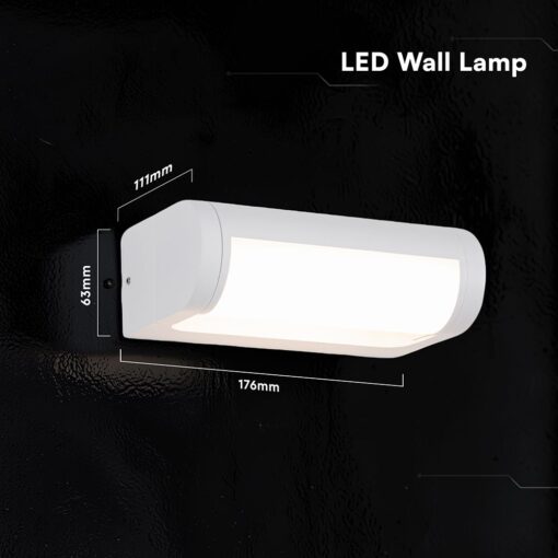 V‑TAC 243426VT Φωτιστικό Τοίχου LED Λευκό 1550lm 3000K CREE Chip Ρυθμιζόμενη Δέσμη IP65 176×63×111