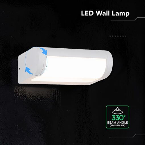 V‑TAC 243426VT Φωτιστικό Τοίχου LED Λευκό 1550lm 3000K CREE Chip Ρυθμιζόμενη Δέσμη IP65 176×63×111