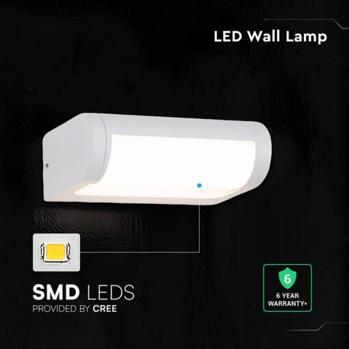 V‑TAC 243426VT Φωτιστικό Τοίχου LED Λευκό 1550lm 3000K CREE Chip Ρυθμιζόμενη Δέσμη IP65 176×63×111