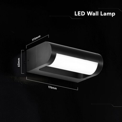 V‑TAC 243436VT Φωτιστικό Τοίχου LED Μαύρο 1550lm 3000K CREE Chip Ρυθμιζόμενη Δέσμη IP65 176×63×111