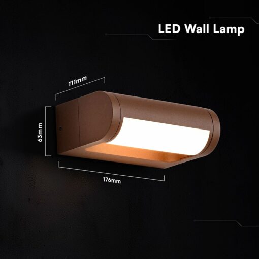 V‑TAC 243446VT Φωτιστικό Τοίχου LED Σκουριά 1550lm 3000K CREE Chip Ρυθμιζόμενη Δέσμη IP65 176×63×111