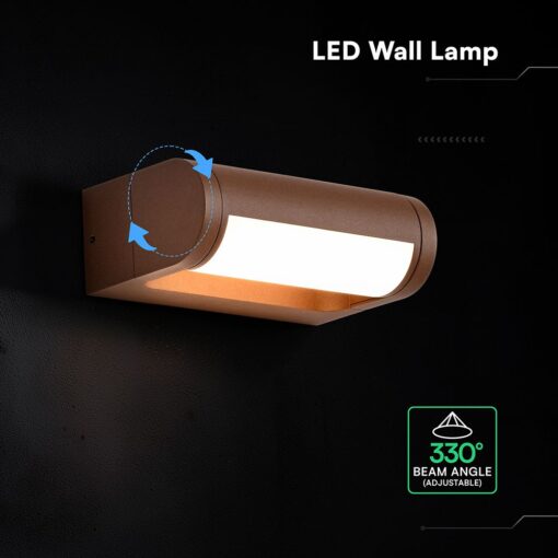 V‑TAC 243446VT Φωτιστικό Τοίχου LED Σκουριά 1550lm 3000K CREE Chip Ρυθμιζόμενη Δέσμη IP65 176×63×111