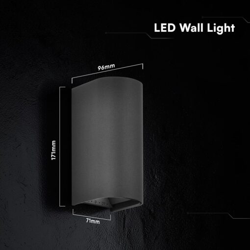 V‑TAC 24349VT Φωτιστικό Τοίχου LED Μαύρο 1250lm 3CCT Up‑Down IP65 71×96×171