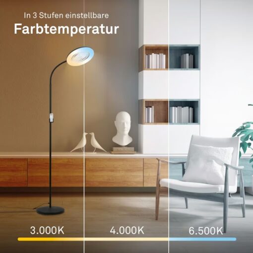 Briloner-Brilo 1663015BR Φωτιστικό Δαπέδου LED 13.8W + Ανεμιστήρας 4W RGBIC 3CCT Dimmable Μαύρο