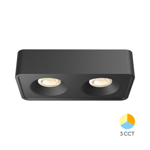 Σποτ οροφής “Gata” 2 x 10w 1800lm 3cct Μαύρο Braytron BH04-00061BR