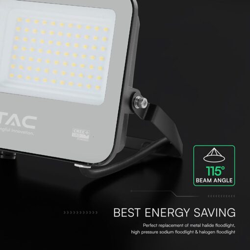 Προβολέας LED 50W Cree Chip 9250lm IP65 Μαύρος 6500K 6yrs Wty V-TAC 9893-6