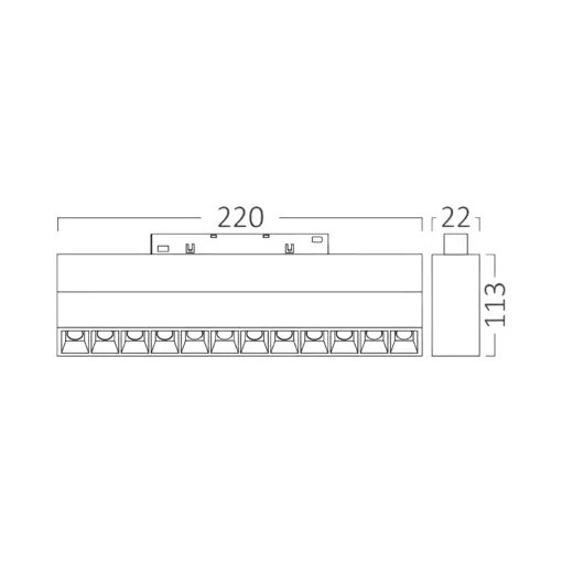 Φωτιστικό Led Μαγνητικής Ράγας 12W CCT 48VDC Μαύρο Braytron BD60-03281BR