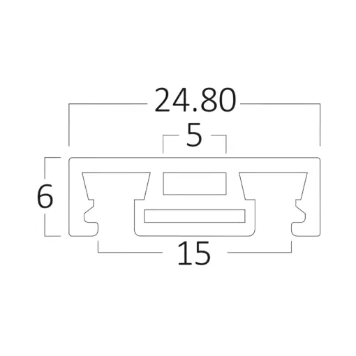Μαγνητική Ράγα slim 1m 48V Μαύρη Νέα Braytron BY41-02111BR