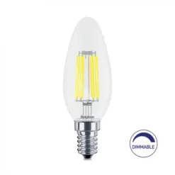 Λάμπα led κερί filament διάφανο 4W E14 3000K dimmable Braytron BA36-60410BR