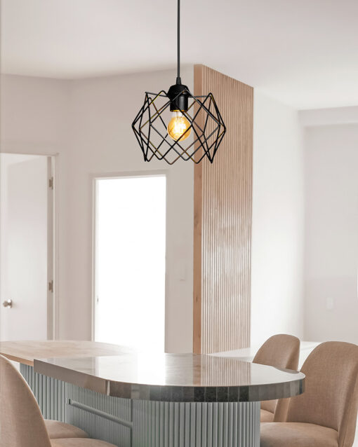 DM-04PENDEL 3/L BLACK ΚΡΕΜΑΣΤΟ ΑΝΙΣΟΠΕΔΟ ΑΡΑΧΝΗ ΜΕΤΑΛΛΙΚΟ Heronia 34-0381HR