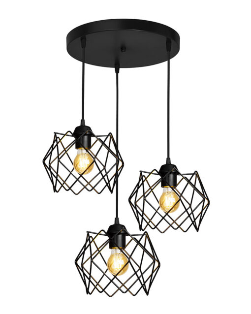 DM-04PENDEL 3/L BLACK ΚΡΕΜΑΣΤΟ ΑΝΙΣΟΠΕΔΟ ΑΡΑΧΝΗ ΜΕΤΑΛΛΙΚΟ Heronia 34-0381HR