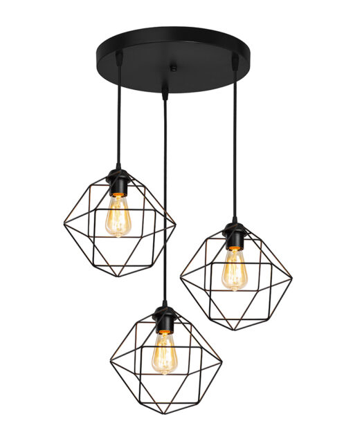 DM-03PENDEL 3/L BLACK ΚΡΕΜΑΣΤΟ ΑΝΙΣΟΠΕΔΟ ΠΟΛΥΓΩΝΟ ΜΕΤΑΛΛΙΚΟ Heronia 34-0378HR