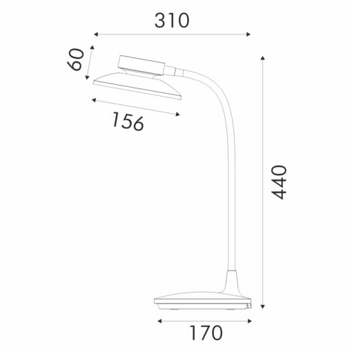 ΦΩΤΙΣΤΙΚΟ ΓΡΑΦΕΙΟΥ LED ACA BL1317LΒΚ ΜΑΥΡΟ 10W CCT 3000K/3800K/5700K 500LM ACA BL1317LBK