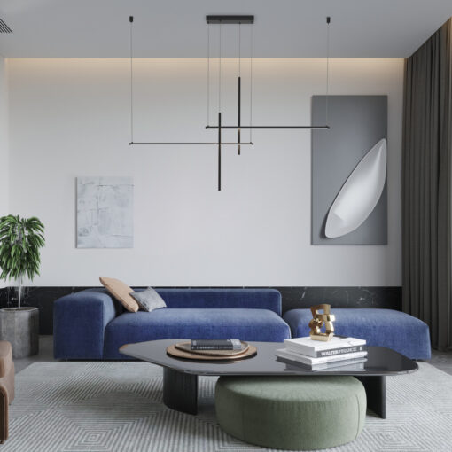 Κρεμαστό Φωτιστικό LED ACA Chiara OKN9600B36 Αμμώδες Μαύρο 36W 3000K 1700lm ACA OKN9600B36