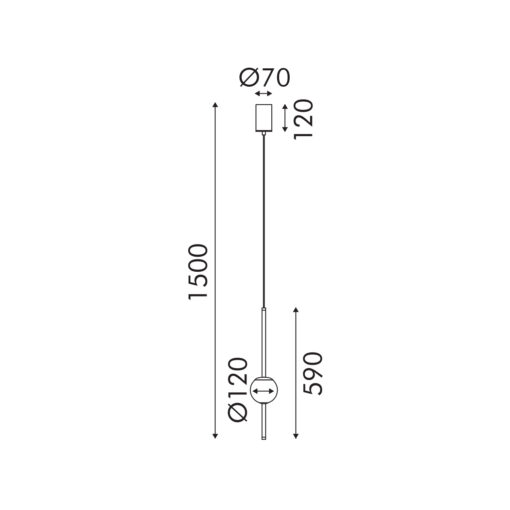 Κρεμαστό Φωτιστικό LED ACA Ball OKN96161BK Αμμώδες Μαύρο 5W 3000K 550lm ACA OKN96161BK