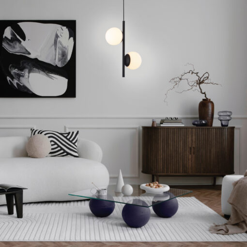 Κρεμαστό Φωτιστικό LED ACA Ball OKN96162BK Αμμώδες Μαύρο 10W 3000K 1100lm ACA OKN96162BK