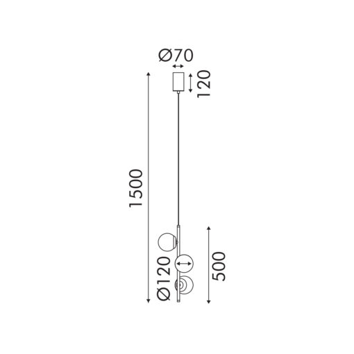 Κρεμαστό Φωτιστικό LED ACA Ball OKN96163BK Αμμώδες Μαύρο 15W 3000K 1650lm ACA OKN96163BK