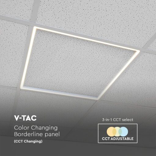 Πάνελ LED 48W μόνο Περίγραμμα 595x595mm 3in1 CCT 4800lm V-TAC 10336