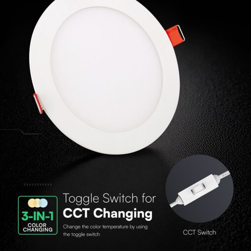 Χωνευτό Στρογγυλό Πάνελ LED V-TAC 22W CREE Chip 3IN1 CCT 2164236